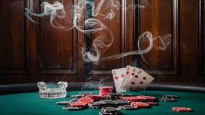 poker game with smoke effects